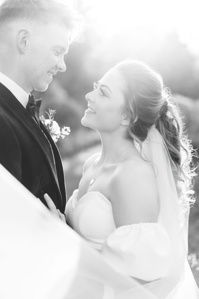 black and white wedding photography at foxtail barns 