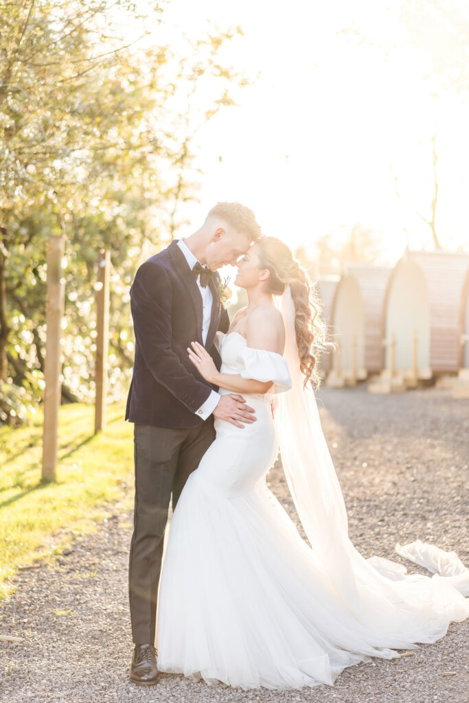 golden hour wedding photography at foxtail barns 