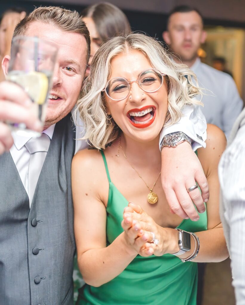 wedding guests on dancefloor